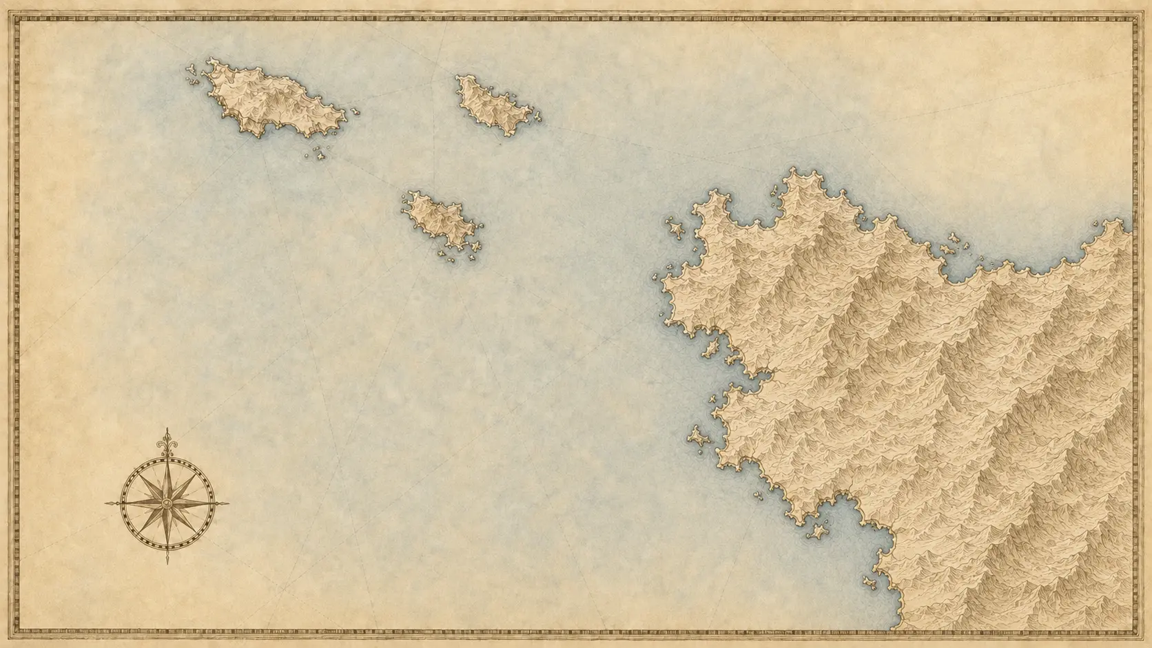Antique nautical map showing the Diapontian Islands northwest of Corfu.